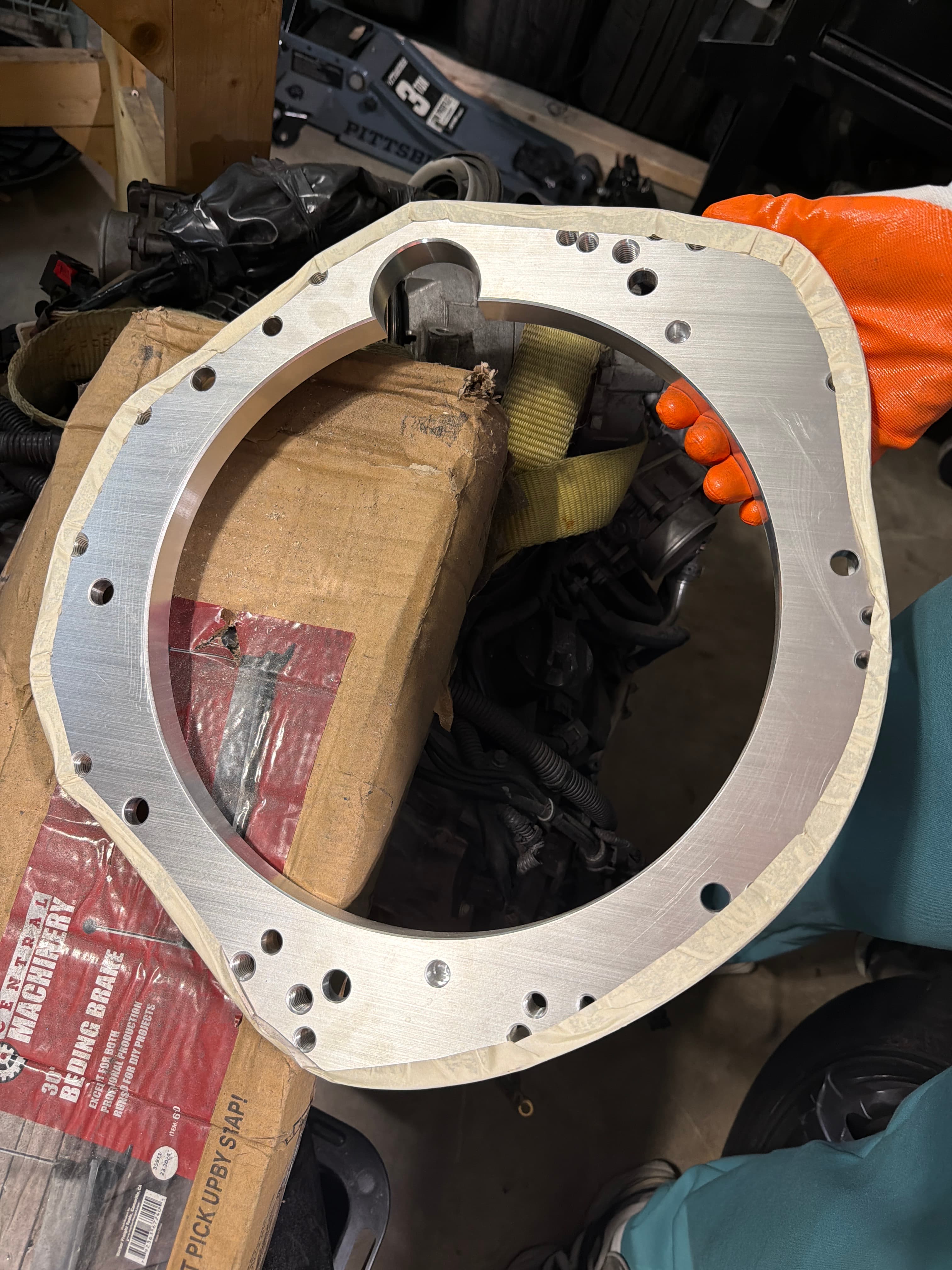 Billet aluminum bellhousing adapter plate — engine swap / transmission conversion — photo 1 of 1