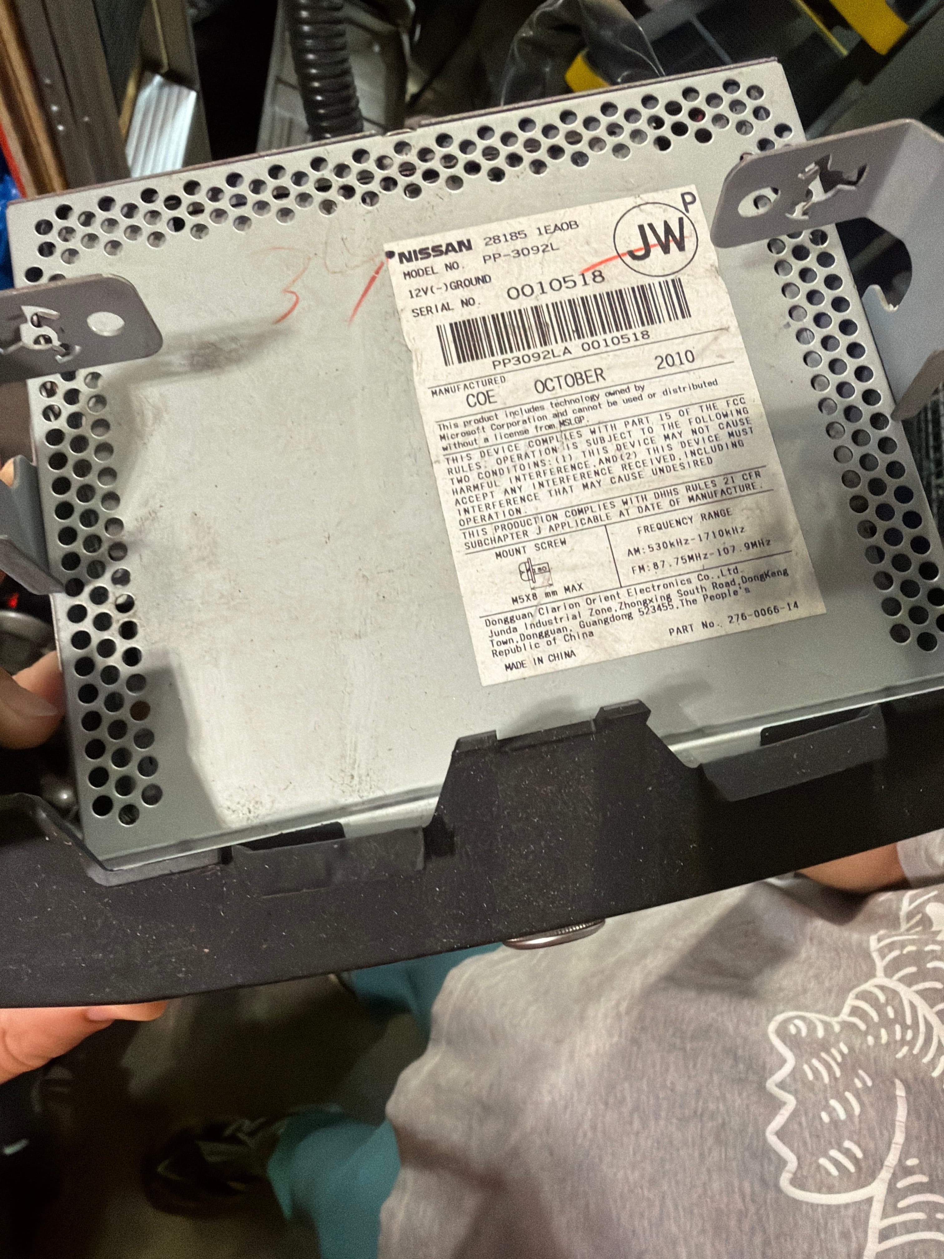 Nissan OEM head unit PP-3092L (28185 1EA0B) — Z33 / 350z fit, Clarion-built